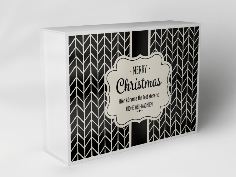 Boîte cadeau « rayures chevron de Noël » 1007_08_0032 