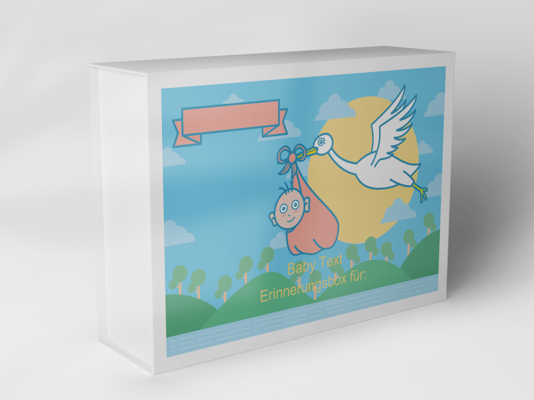 Boîte cadeau "Cigogne et bébé" 1007_01_0014