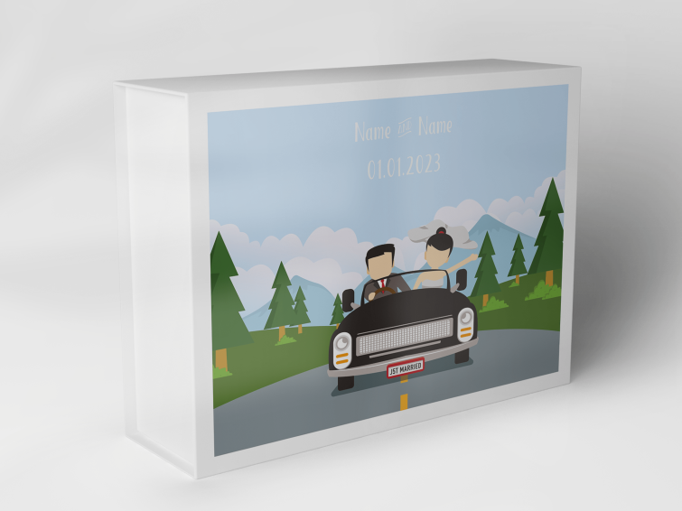 Boîte cadeau "Jeunes mariés en voiture" 1007_05_0012
