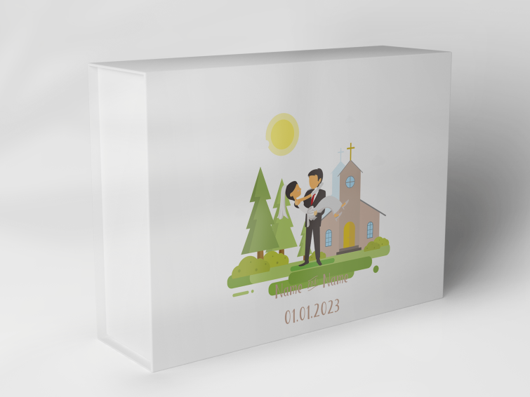 Boîte cadeau "Couple de mariés église" 1007_05_0013