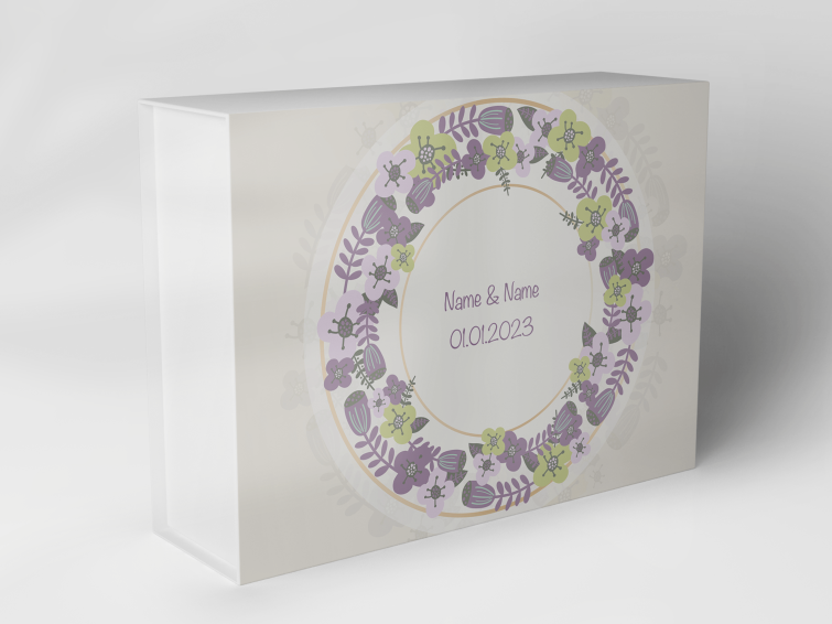 Boîte cadeau "Couronne de fleurs en violet et vert" 1007_05_0038