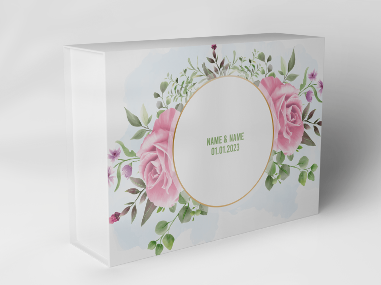 Boîte cadeau "Guirlande de roses avec eucalyptus" 1007_05_0046