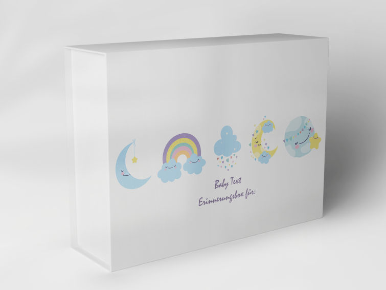 Boîte cadeau "Lune Arc-en-ciel Nuages Étoiles" 1007_01_0035