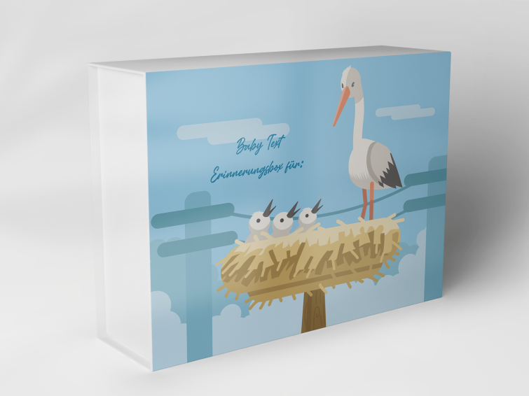 Boîte cadeau "Cigogne avec nid et poussins" 1007_01_0047 