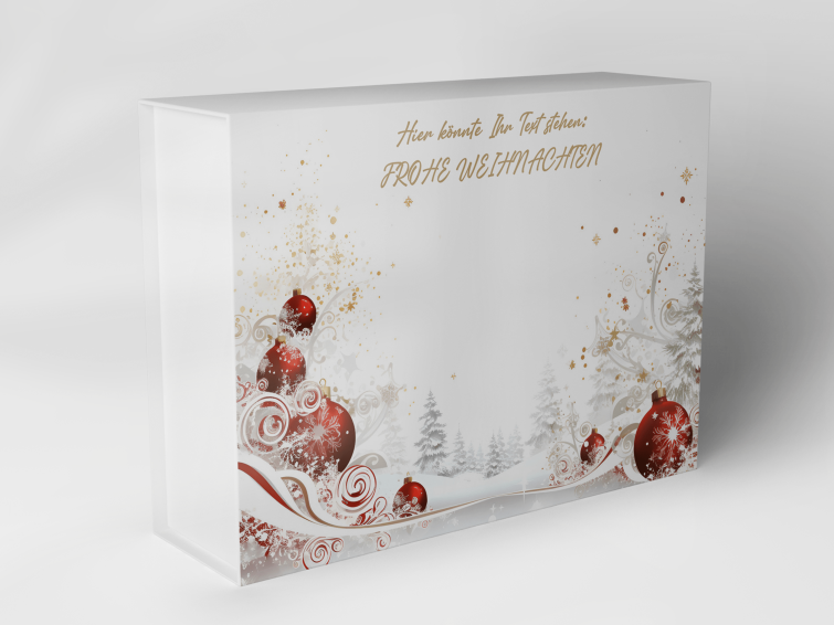 Boîte cadeau « Boules de Noël et flocons de neige » 1007_08_0065 