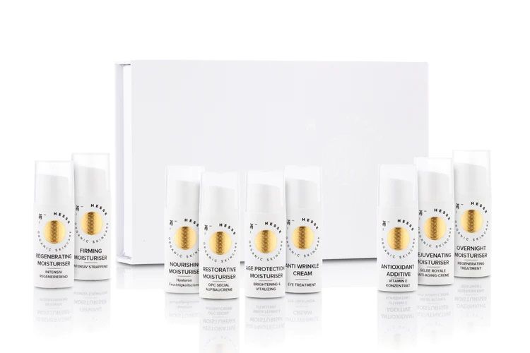 Coffret cadeau "SET D'ESSAI – 6 crèmes de jour hydratantes anti-âge, 1 crème de nuit, 1 crème pour les yeux et 1 concentré de vitamine E" G21006_13 