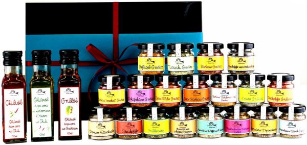 Coffret cadeau "Boîte barbecue avec 19 spécialités d'épices, sels et 3 x huile 100ml" G18811_03