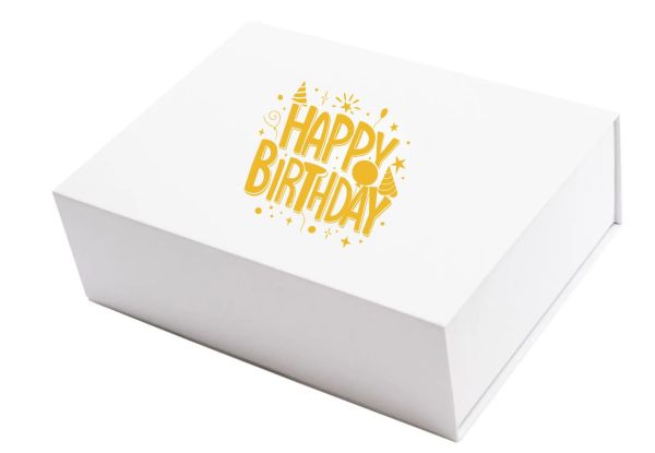 Boîte cadeau "Happy Birthday" différentes couleurs et tailles Boîte cadeau "Happy Birthday" différentes couleurs et tailles