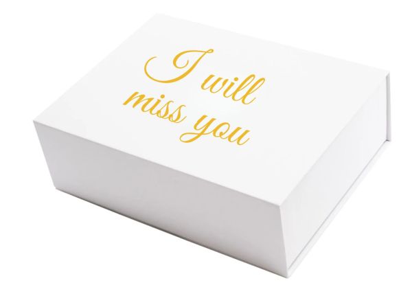 Boîte cadeau "I will miss you" différentes couleurs et tailles Boîte cadeau "I will miss you" différentes couleurs et tailles