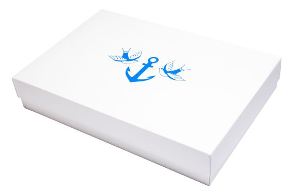 Boîte pliante à couvercle "Anker" 33x22x6/4 cm bleu 5105AW33018 Boîte pliante à couvercle "Anker" 33x22x6/4 cm bleu 5105AW33018