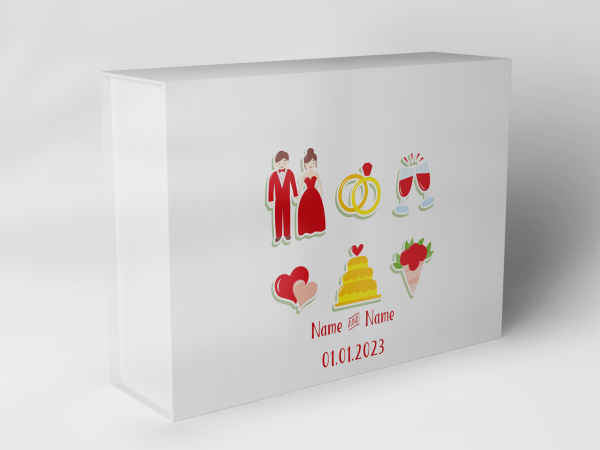 Boîte cadeau "Couples de mariage cœurs anneaux gâteau" 1007_05_0006 Boîte cadeau "Couples de mariage cœurs anneaux gâteau" 1007_05_0006