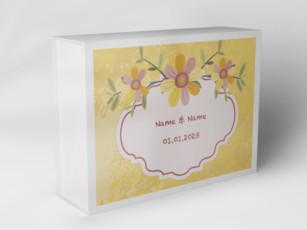 Boîte cadeau "Couronne de fleurs sur fond jaune" 1007_05_0019 Boîte cadeau "Couronne de fleurs sur fond jaune" 1007_05_0019