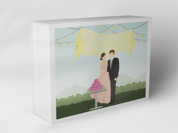 Boîte cadeau "Couple de mariage guirlandes lumineuses" 1007_05_0027 Boîte cadeau "Couple de mariage guirlandes lumineuses" 1007_05_0027