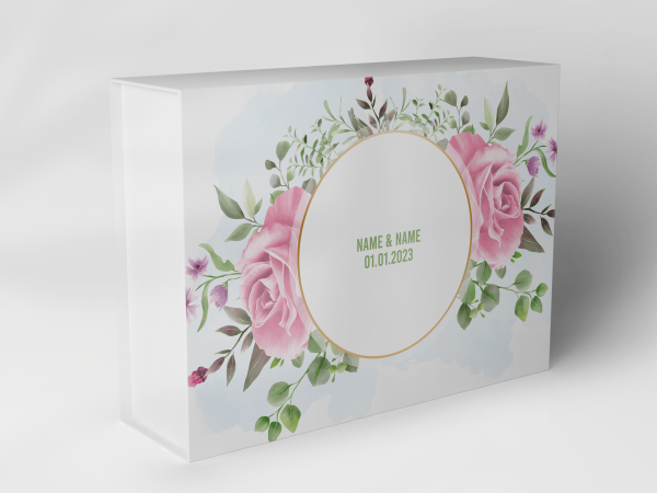 Boîte cadeau "Guirlande de roses avec eucalyptus" 1007_05_0046 Boîte cadeau "Guirlande de roses avec eucalyptus" 1007_05_0046