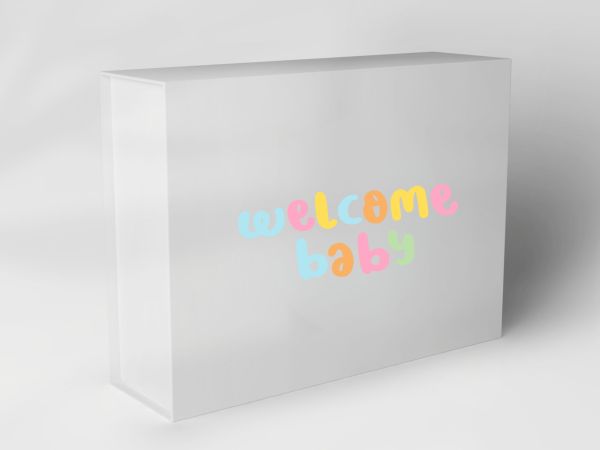 Boîte cadeau "Welcome Baby aux couleurs pastel" 1007M10_ Boîte cadeau "Welcome Baby aux couleurs pastel" 1007M10_