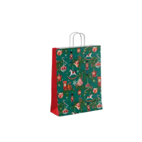 Papier-Tragetaschen Weihnachtsmotiv "Weihnachten26" gedrehte Papierkordel 18x8x22 cm 3707W18034 Papier-Tragetaschen Weihnachtsmotiv "Weihnachten26" gedrehte Papierkordel 18x8x22 cm 3707W18034