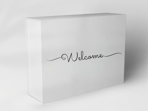 Boîte cadeau "inscription de bienvenue" Boîte cadeau "inscription de bienvenue"