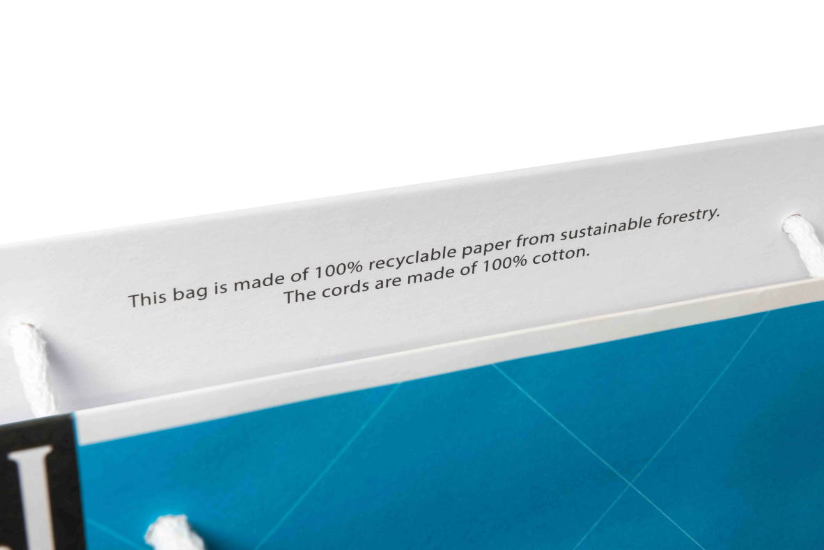 Sac en papier recyclable avec cordons en coton, matériaux durables